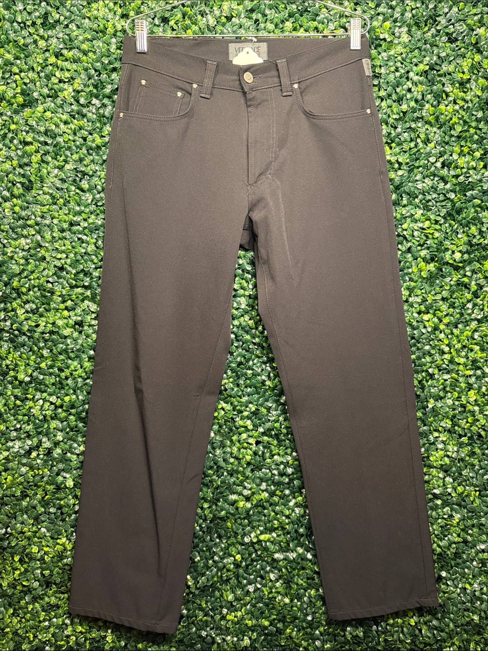 New Versace Men’s Dark Brown Slim Straight Jeans